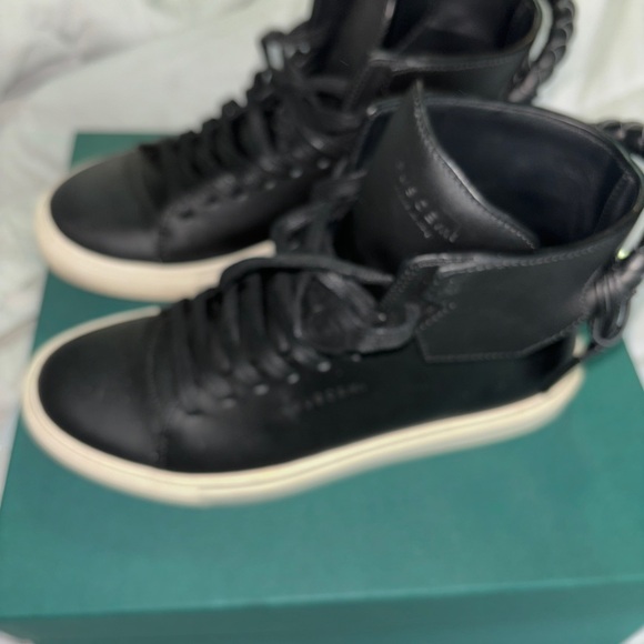 Buscemi WoMen's Black 125MM Leather High-Top Sneakers Shoes Size US 7 - Picture 5 of 13
